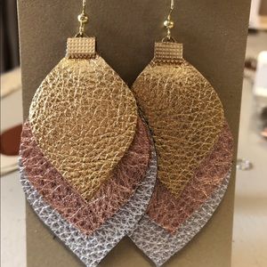 leather earrings. Can also be made as clip-on.